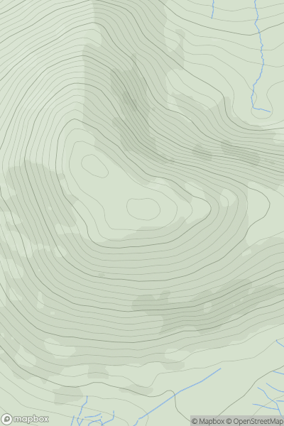 Thumbnail image for Moelfre [Barmouth to Betws-y-Coed and Bala] showing contour plot for surrounding peak